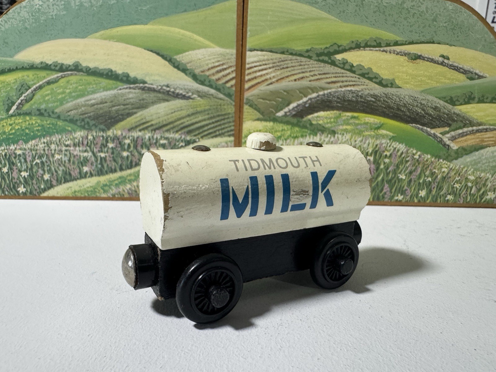 Thomas Wooden Railway Tidmouth Milk Tanker Wooden Train Car Learning Curve