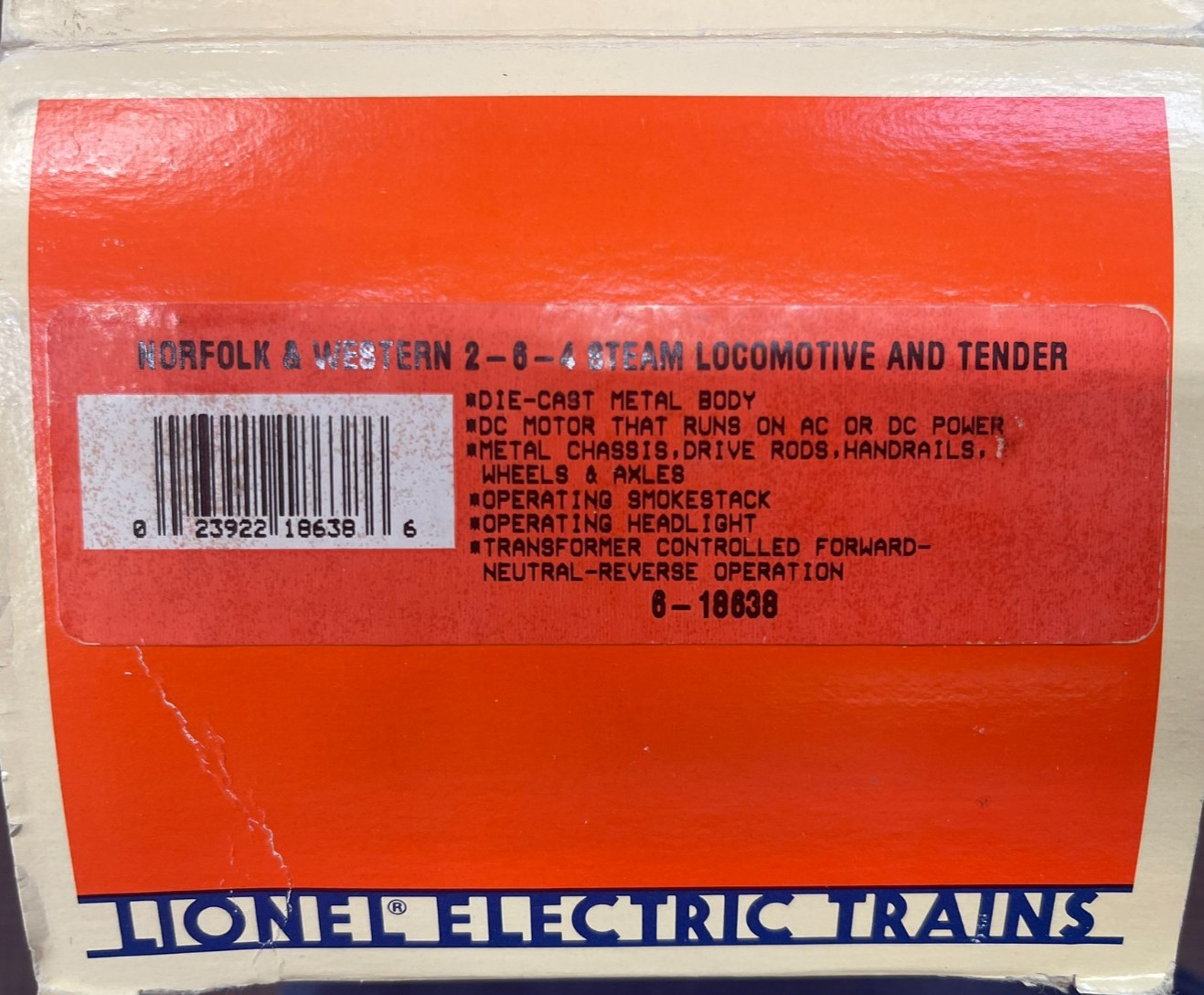 Lionel 18638 N&W 2-6-4 with 16061-16065, 5 Matching Passenger Cars, All Boxed