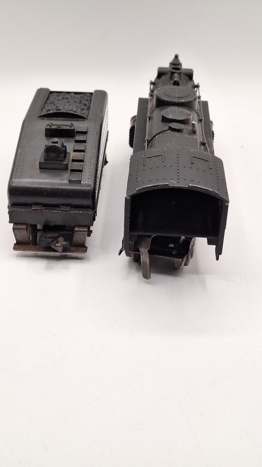 Vtg Marx O Gauge locomotive 666 Tender Southern Pacific & 3 fat cars, Tested