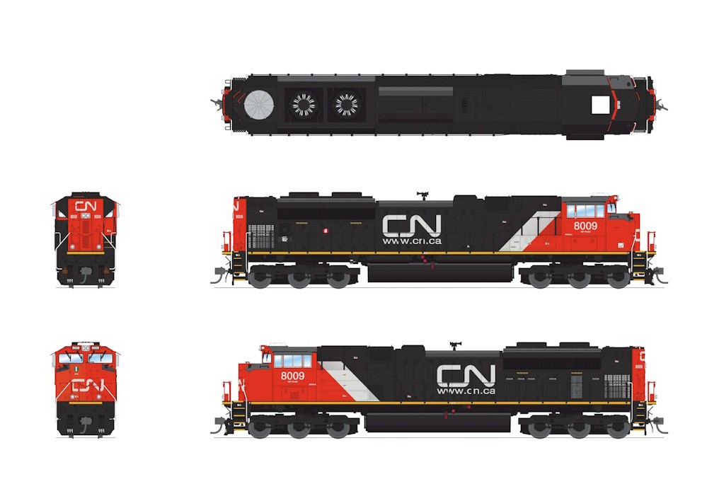 Broadway Limited 8674 EMD SD70M-2, CN 8009, Website Scheme, Paragon4 Sound/DC…