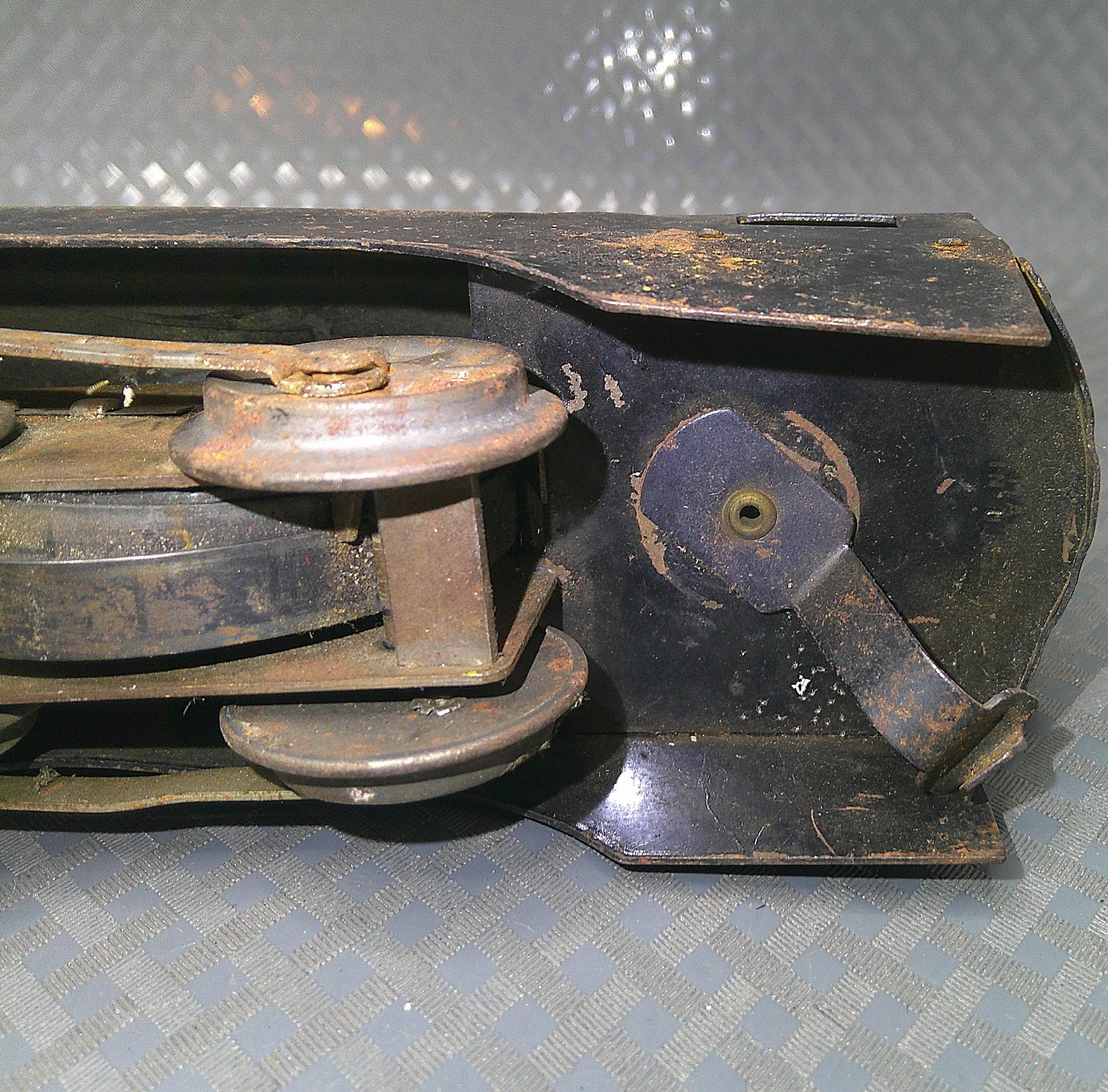 Vintage 1940s Pressed Steel Marx Steam Engine Locomotive Train Metal Black USA