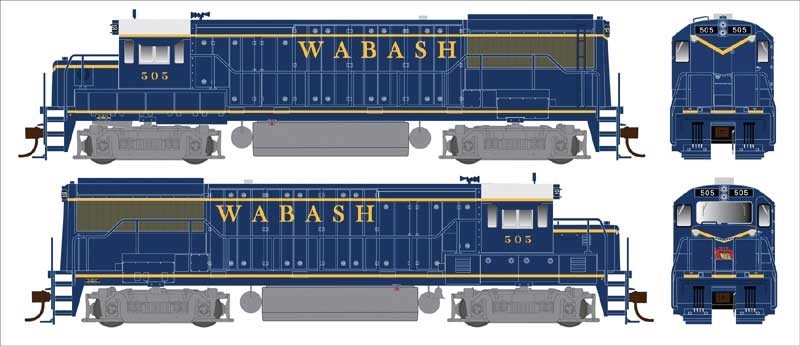 Bowser 25180 HO GE U25B Phase IIa – Standard DC Wabash 509 (blue, yellow, gray)