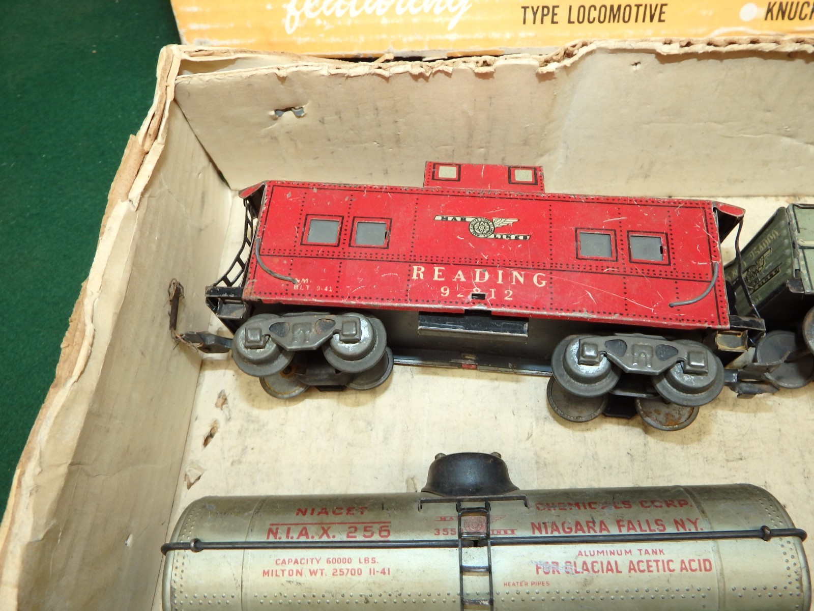 Marx # 999 Locomotive Train Set With Tender And 4 Cars Tested See Description