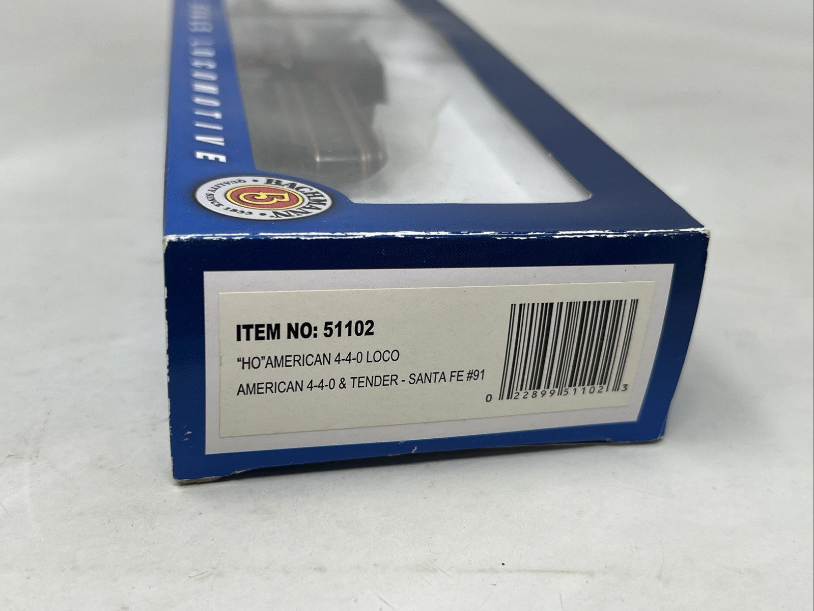 HO BACHMANN AMERICAN 4-4-0 ATSF LOCOMOTIVE W/TENDER #51102