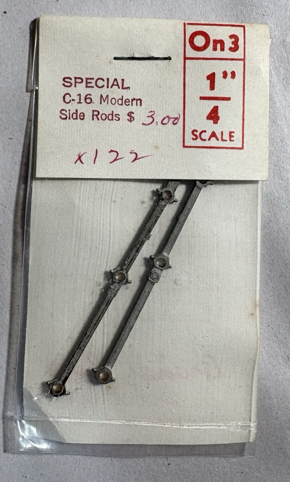 Grandt Line On3 Scale X122 Side Rods C-16 Modern Cast Metal Locomotive NOS