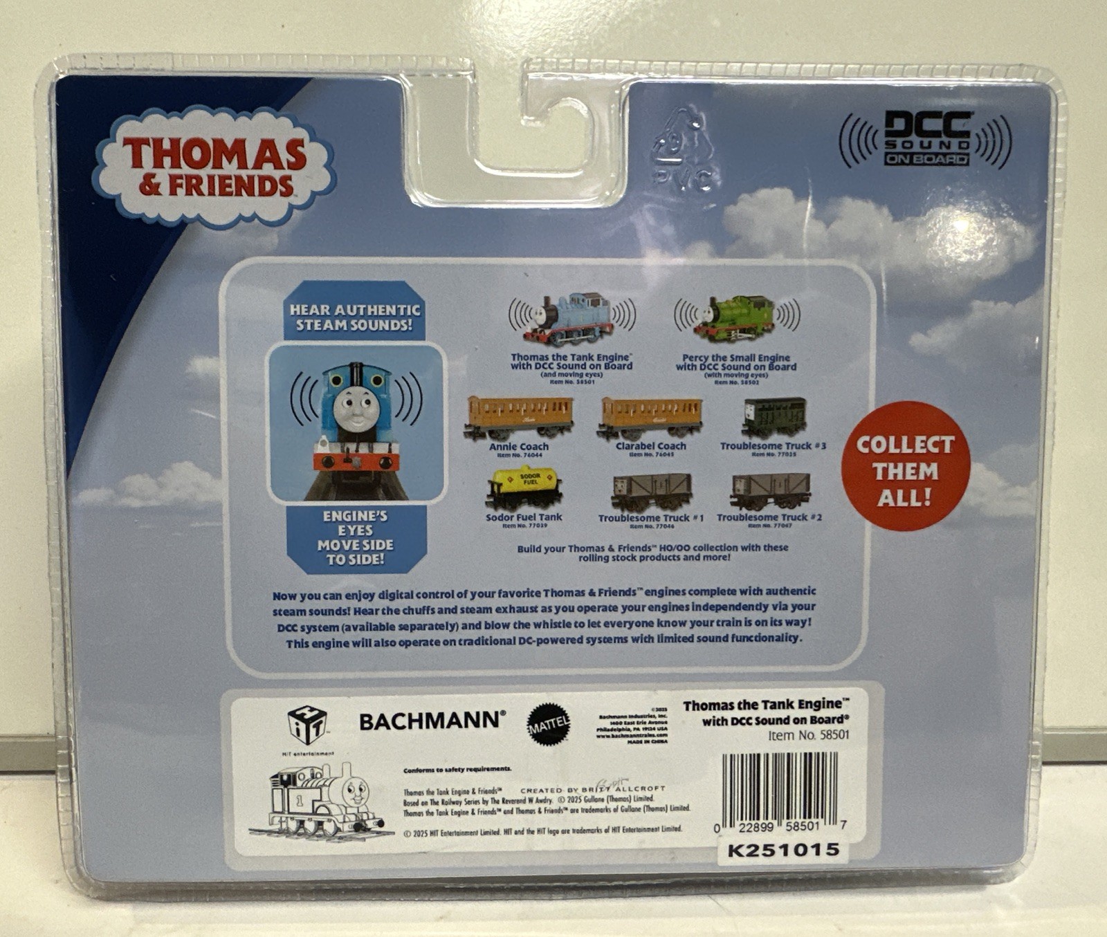 Bachmann HO Scale Thomas & Friends Thomas DCC Sound Engine W/ Moving Eyes #58501