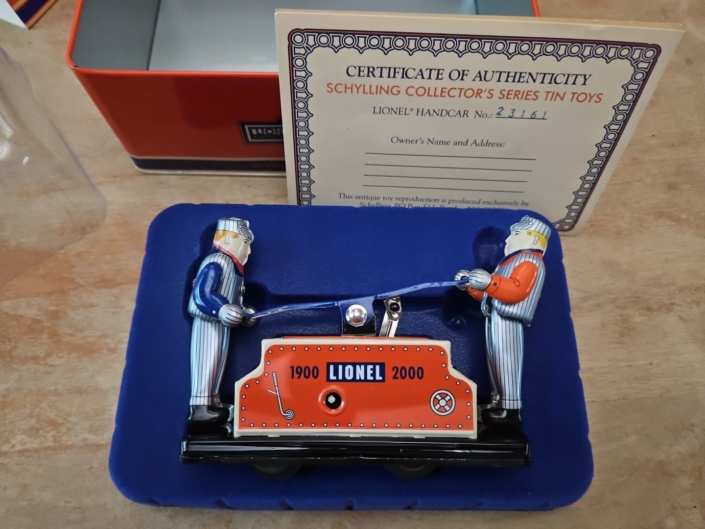 Schylling 13625 Lionel Railroad Hand Car Train Toy in Tin Box NEW IN BOX