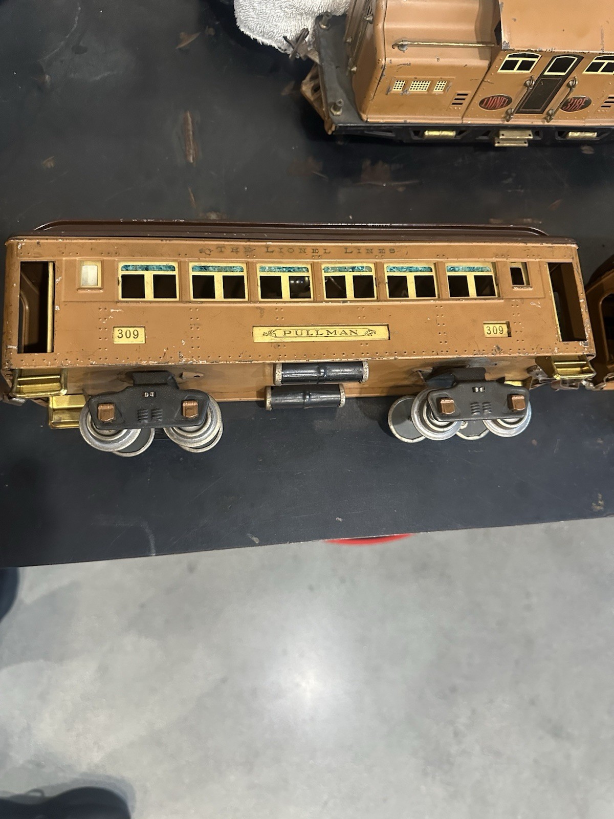 Lionel 318 Standard Gauge 4pc Set 0-4-0 State Brown 1924-32 Runs Reverses Lights