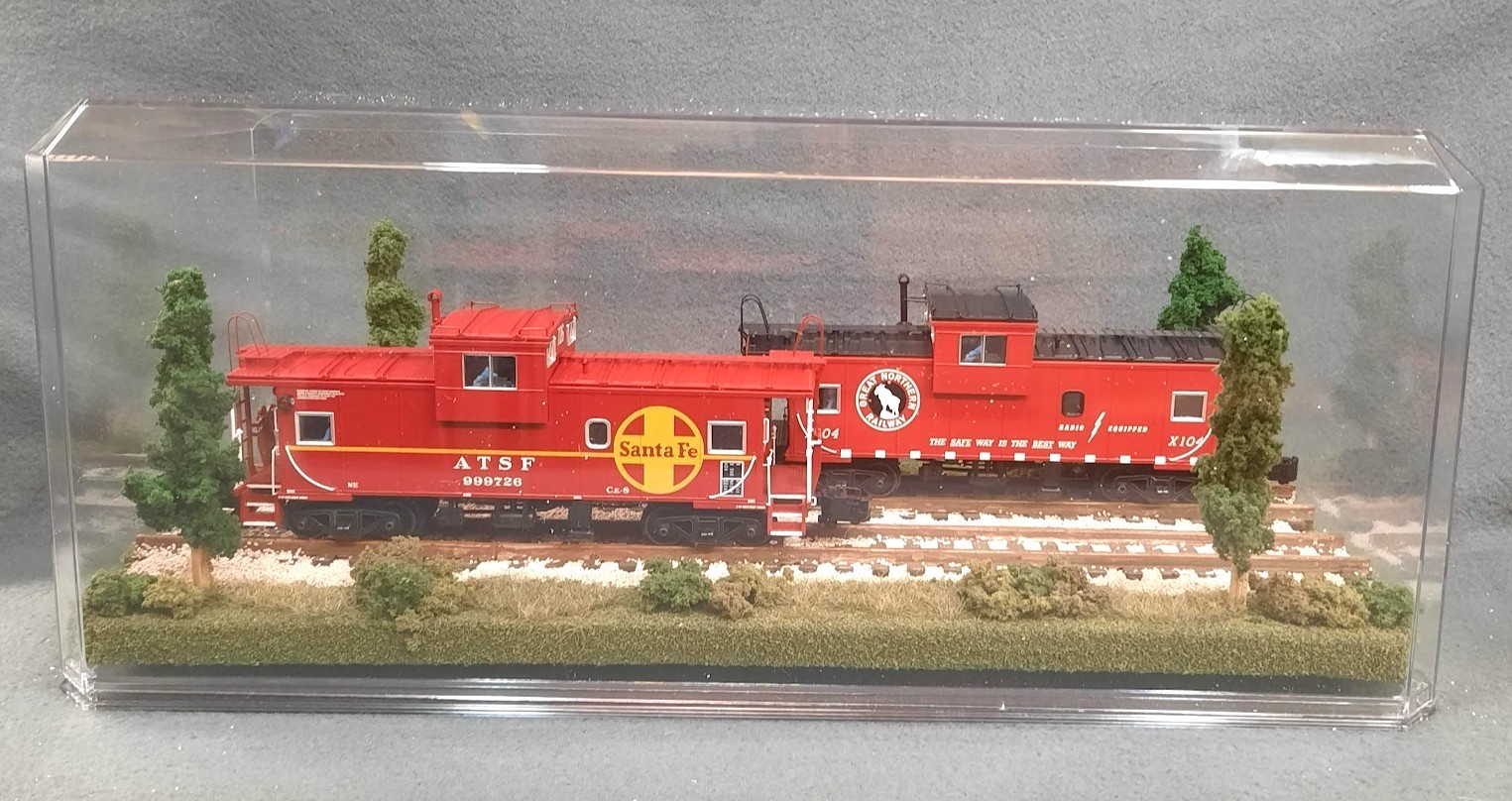 S SCALE 16″ DOUBLE TRACK DISPLAY CASE- “SUMMER SCENE”-FOR ANY S TRAINS