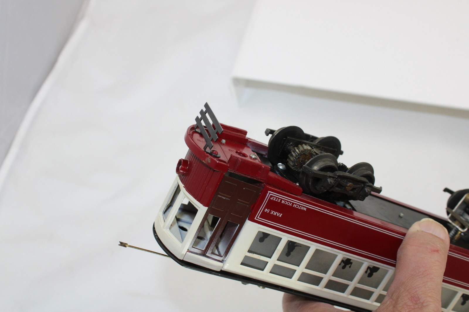 O Scale – Bowser Trolley – Red/Cream Brill Trolley