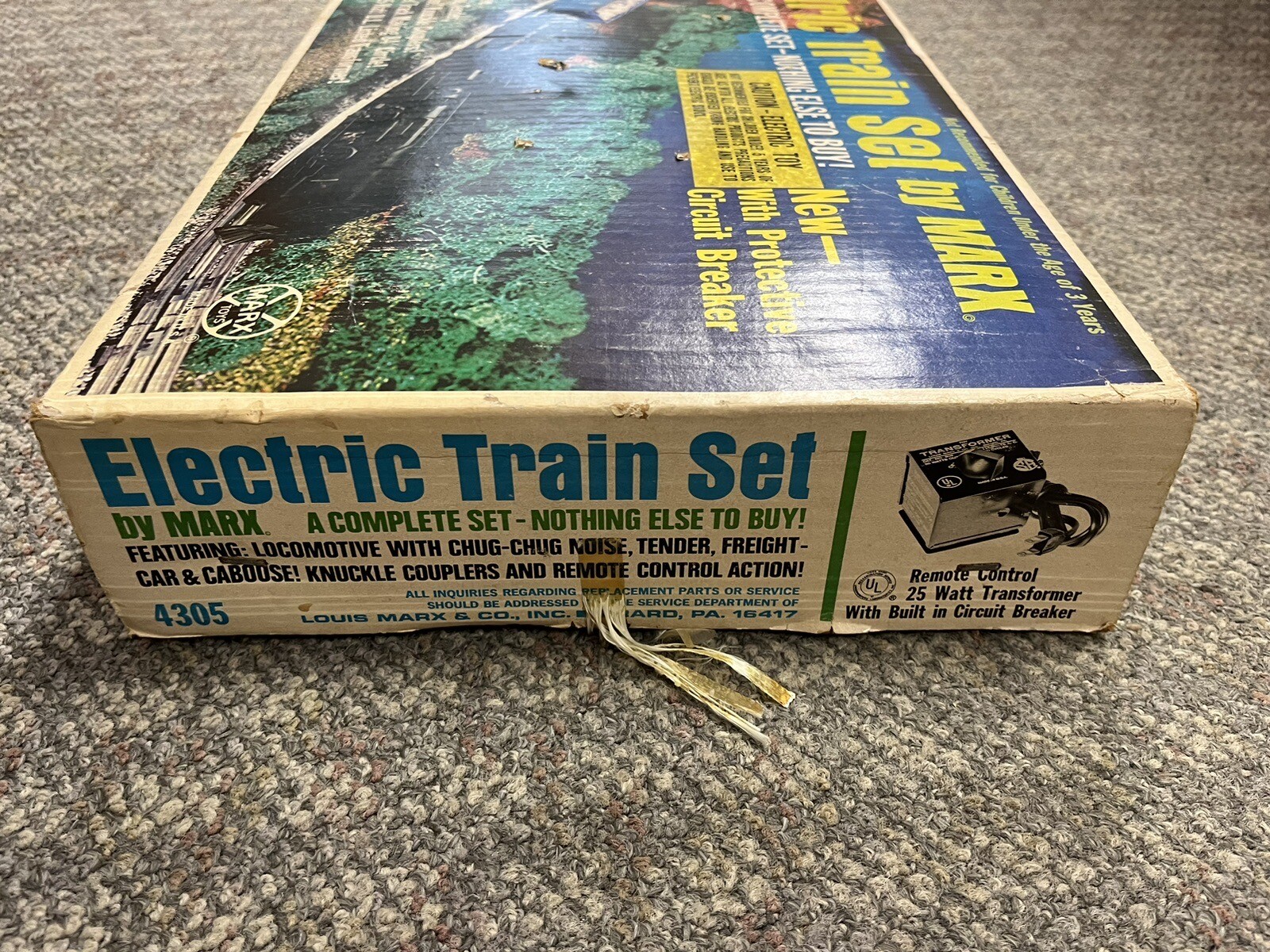+ Marx Vintage O Gauge #4305 Steam Locomotive Freight Car Set w/ Box *ST