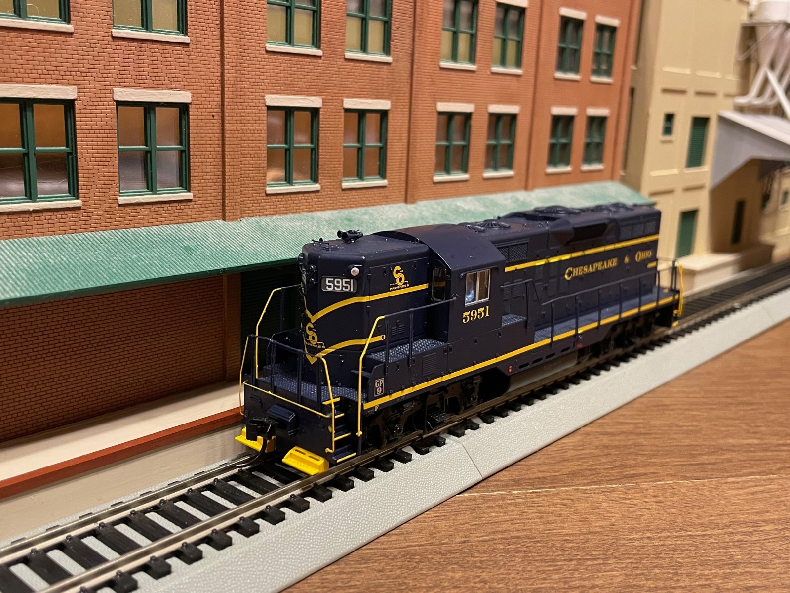910-10494 Chesapeake & Ohio GP9 #5951 in Standard DC with detail parts added.