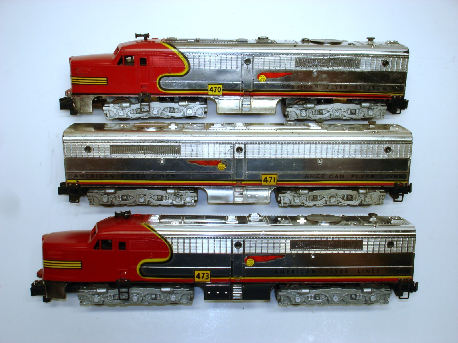470/471/473 American Flyer Santa Fe Chrome Alco Diesel Engines [Lot XX7-D2]