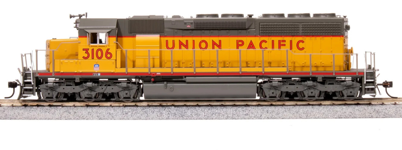 BROADWAY LIMITED 7649 HO EMD SD40 UP 3117 YELLOW & GRAY, PARAGON4 SOUND/DC/DCC