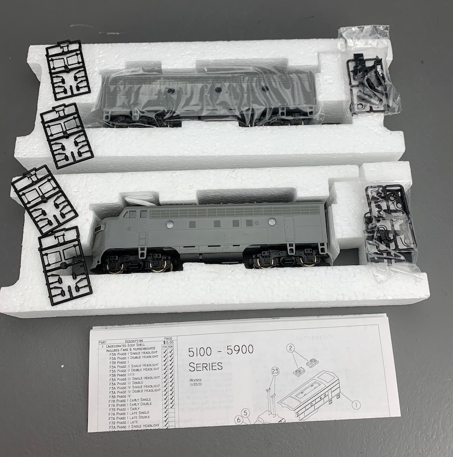 HO Stewart Hobbies 5500 F3 PH IV A/B Loco Set Undec Single Headlight NIB! HO8522