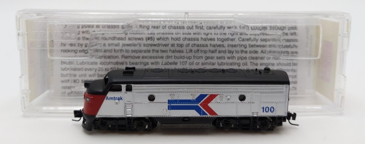 Micro-Trains 98001180 Z Scale Amtrak F7 Powered A Unit Diesel Locomotive #100 EX