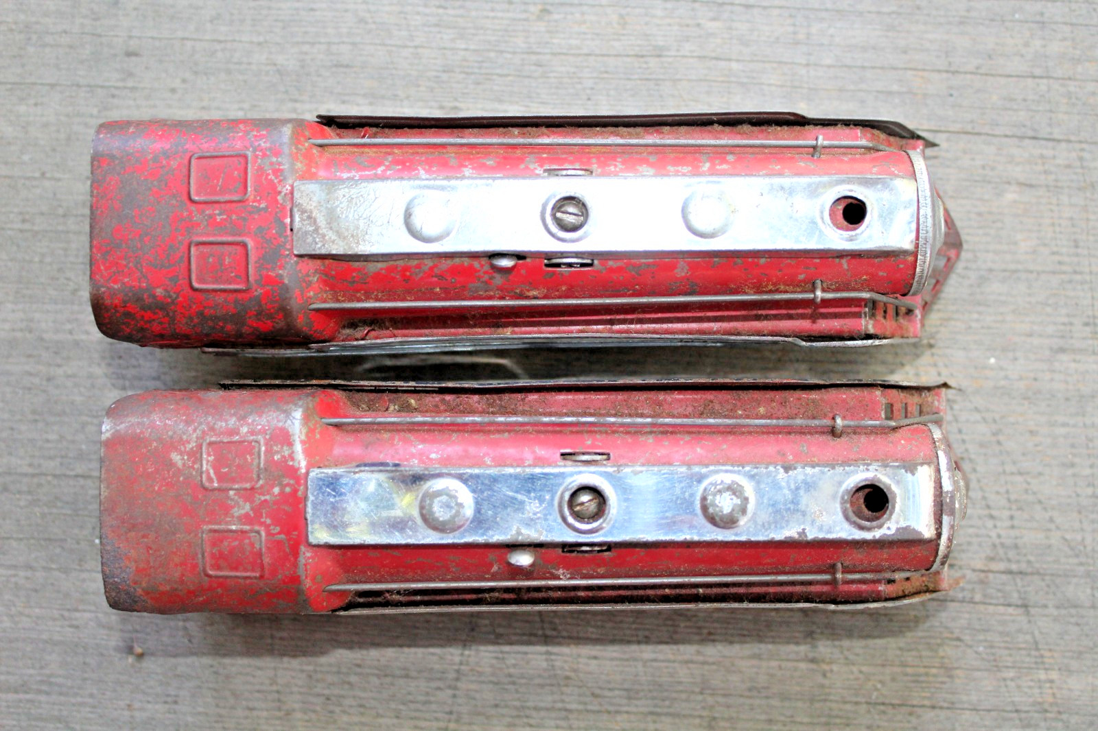 2 Hafner Prewar O Gauge Windup 1010 Red Steam Locomotive Type III b2