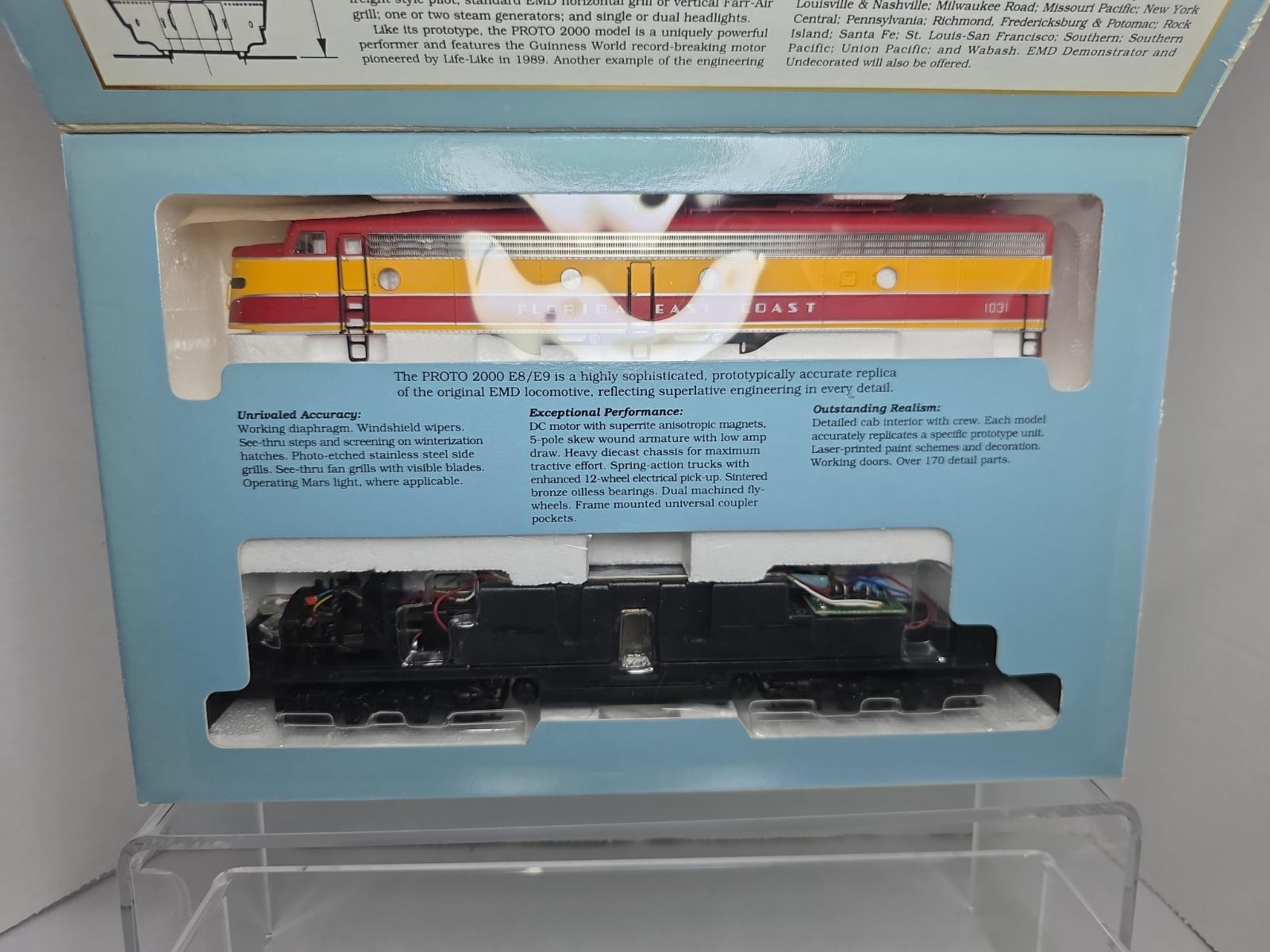 Proto 2000 HO 8710 Florida East Coast E8/E9 Diesel Loco FEC 1031 NOS Runs Smooth