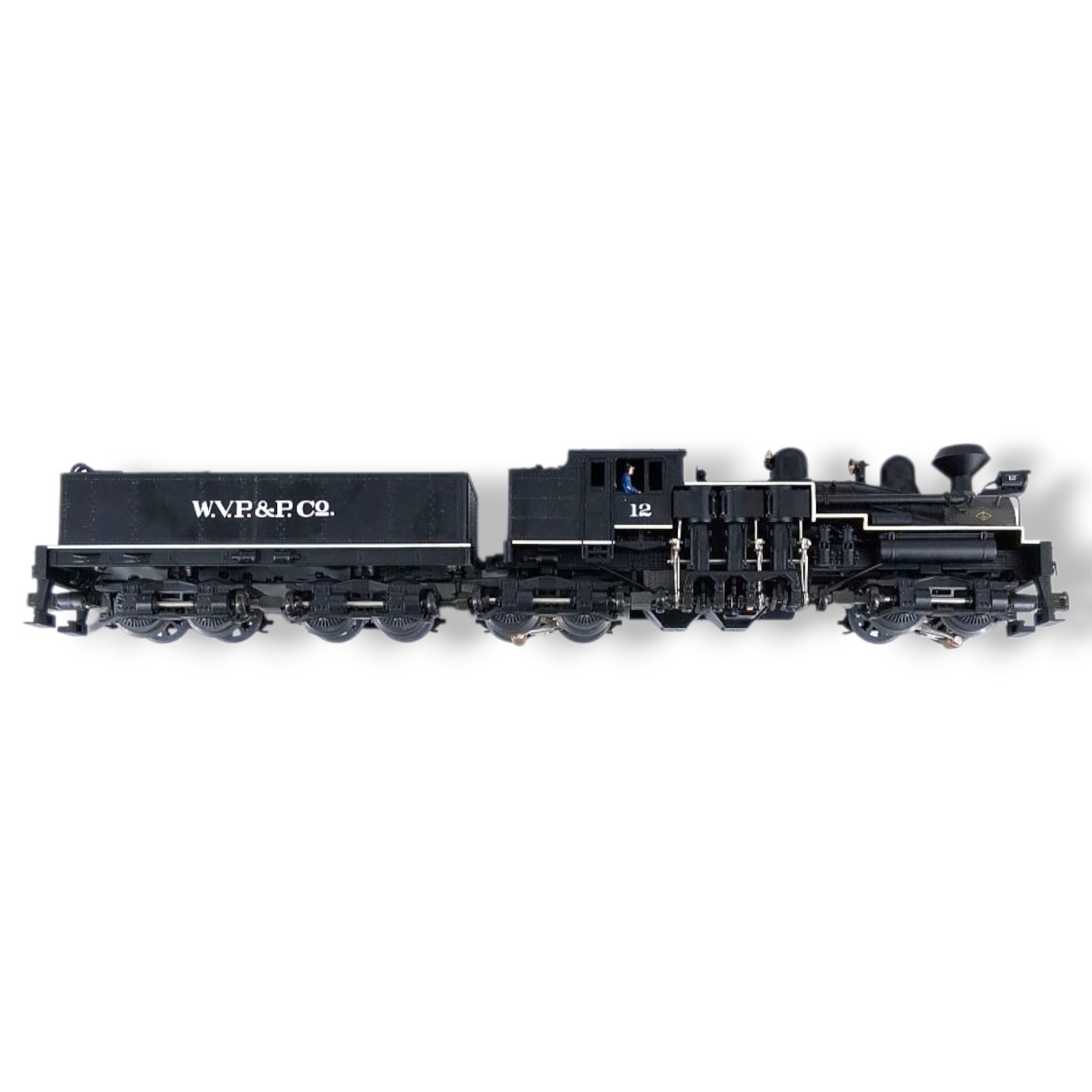 MTH 20-3023-1 WEST VIRGINIA Pulp & Paper 4-Truck Shay Loco & Tender PS1 Engine