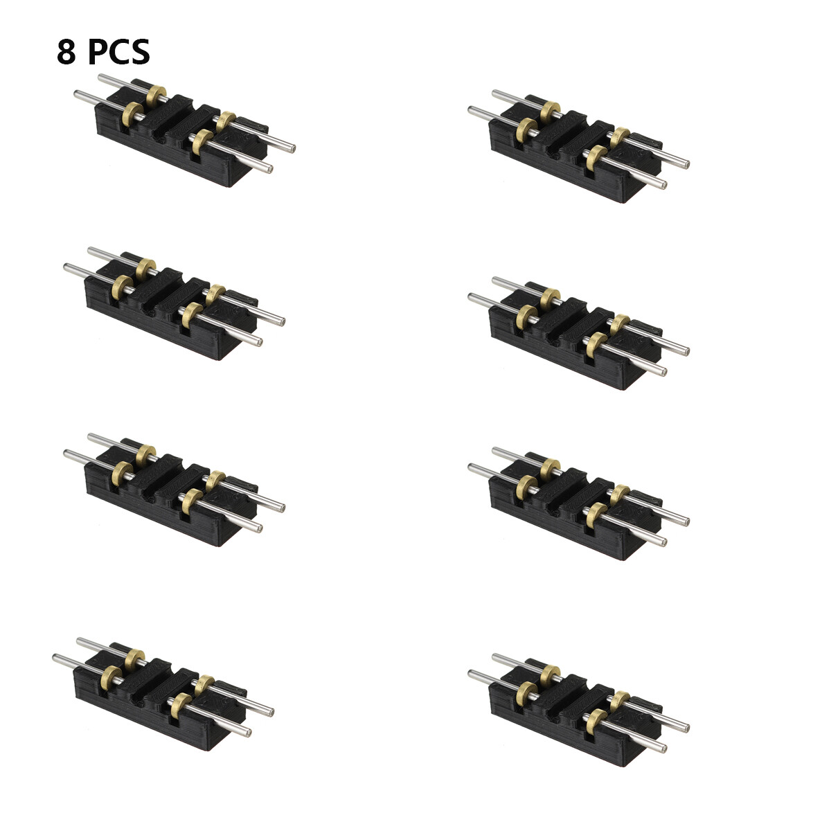 8Pcs 1/87 Model Train Wheels Ho Scale Metal Treadmill Track One-axis Module