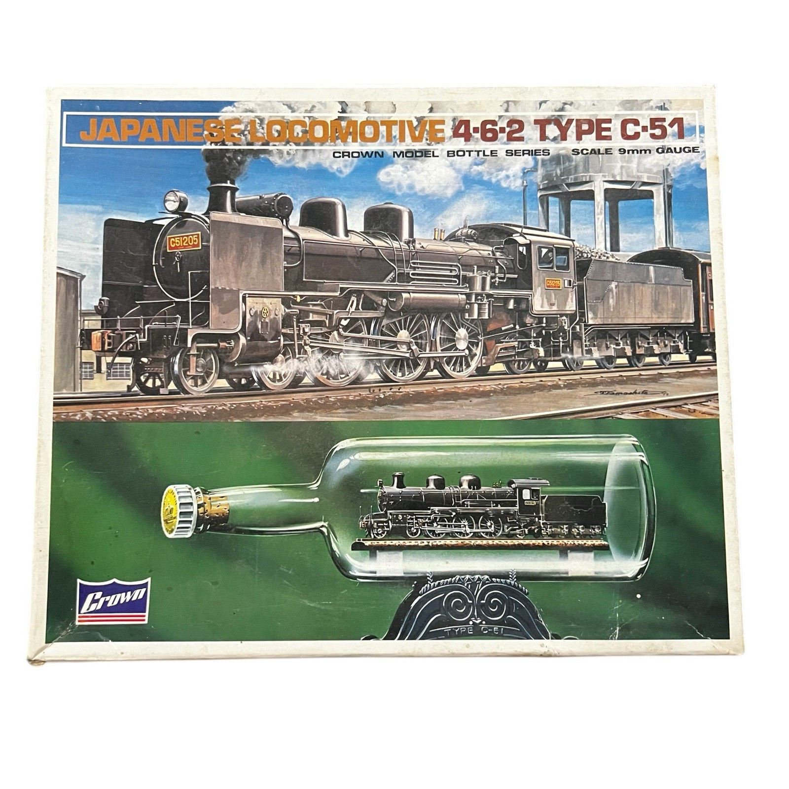 Crown C51 Japanese Steam Locomotive Model Kit Bottle Series 9mm Gauge 1970’s