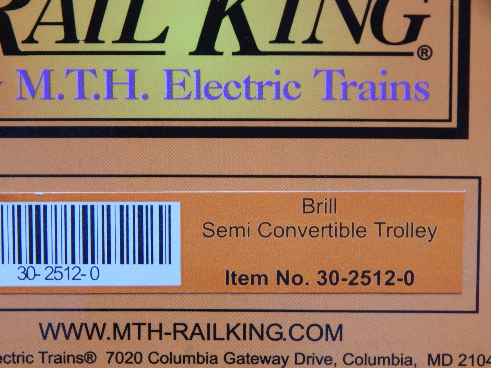 MTH RAIL KING 30-2512-0 BRILL SEMI CONVERTIBLE TROLLEY USED IN BOX O GAUGE LQQK