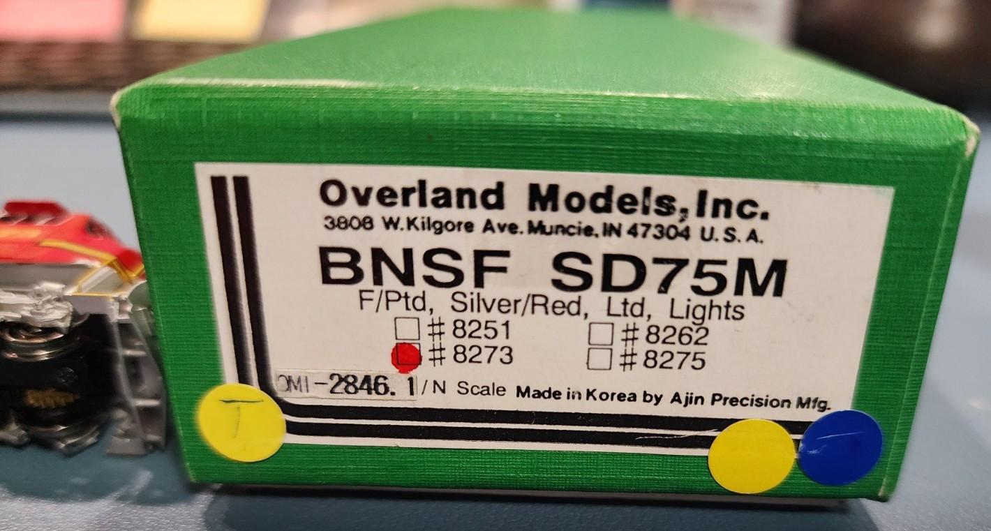 RARE! NEW! Overland Models BNSF SD75M Brass Engine N scale #8273