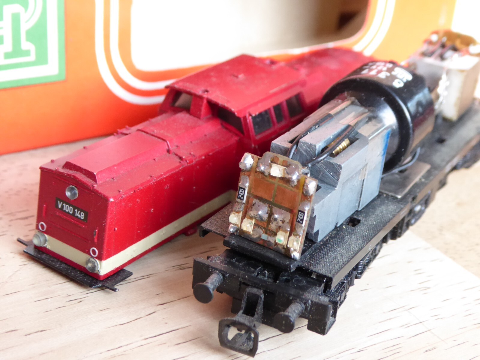 Tillig 02548 Tt Diesel V 100 148 Dr Epoch 3 Well Preserved, LED Light Old Boxed