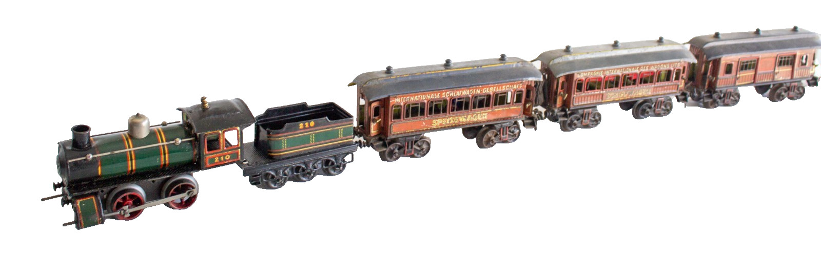 Extremely Rare Early Version of Bing 0-gauge Continental Clockwork Train Set