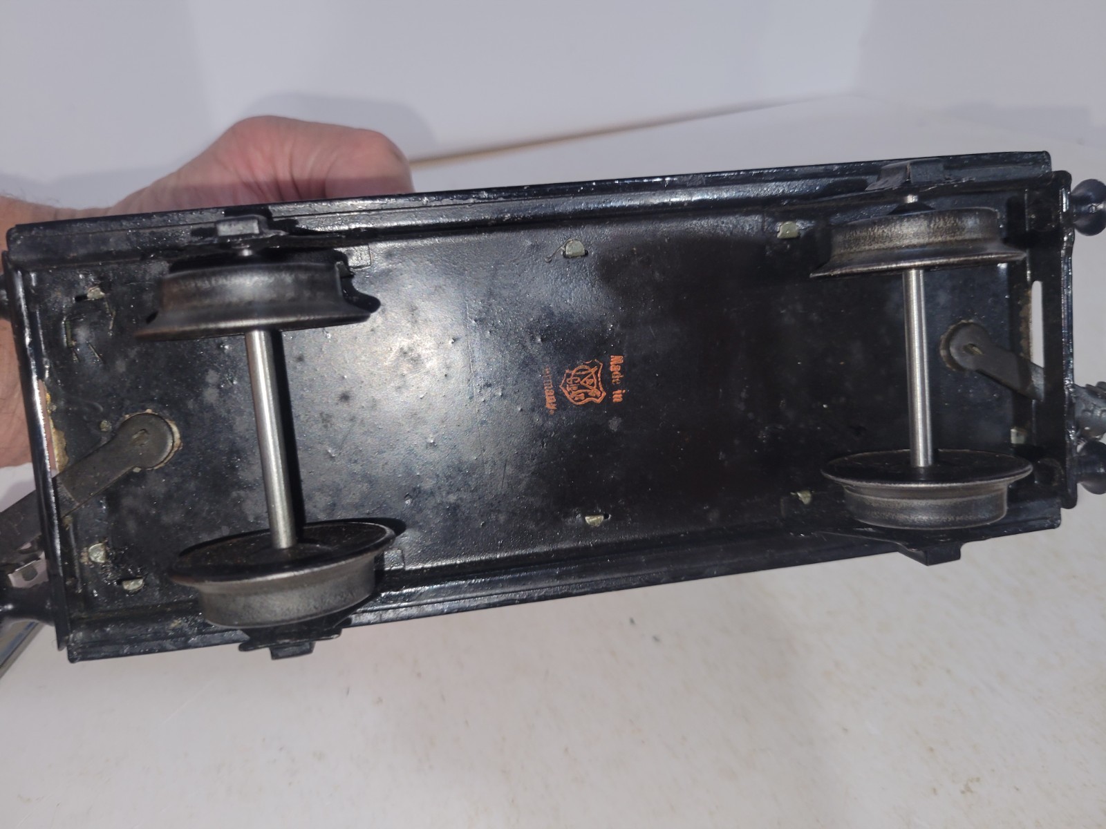 Prewar Märklin – 1-GAUGE “Kaiser Post” Car – postal rail car – green