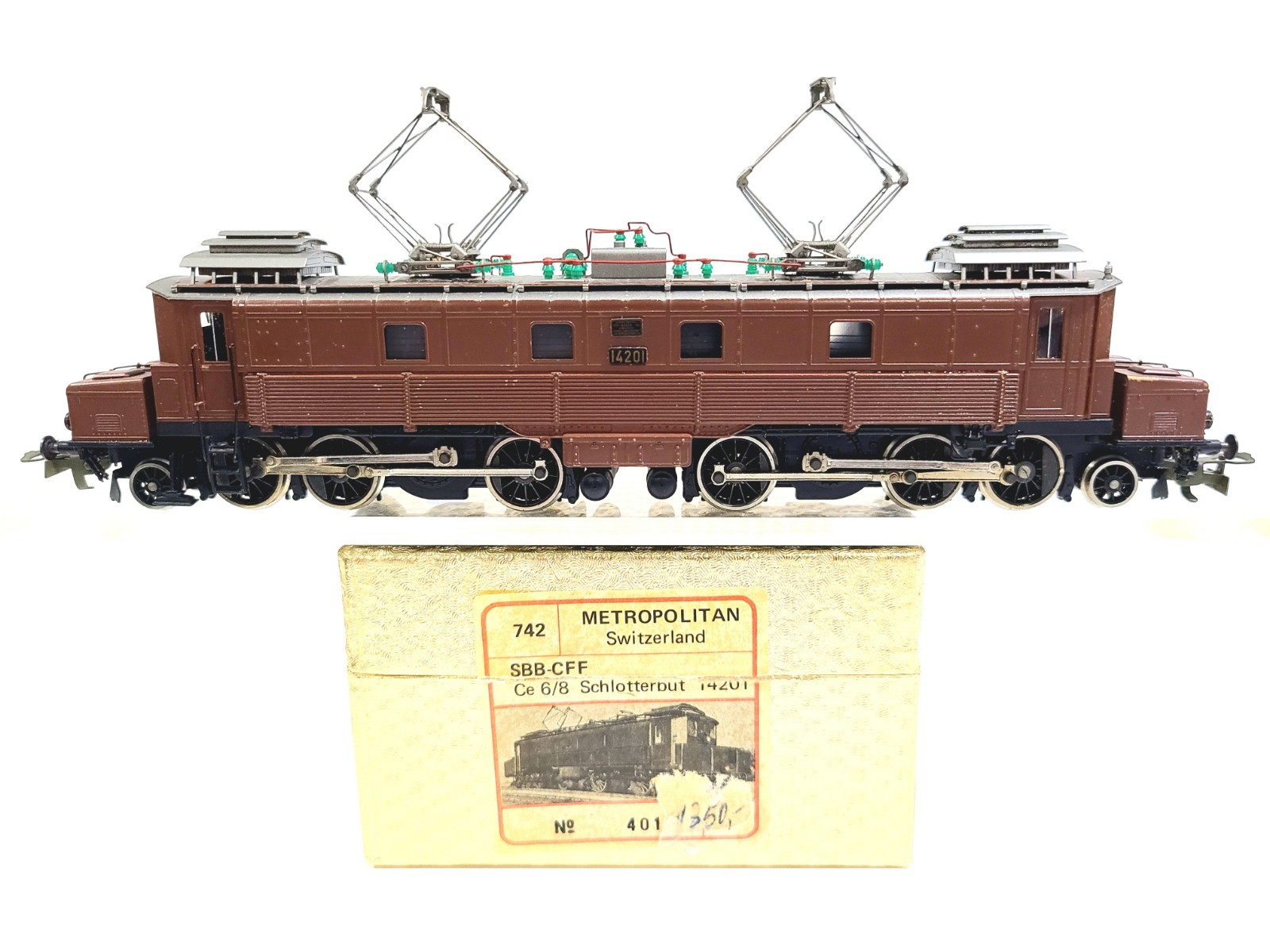 Metropolitan SBB-CFF Ce 6/8 Schlotterbut Brown #14201 HO Brass Model #742