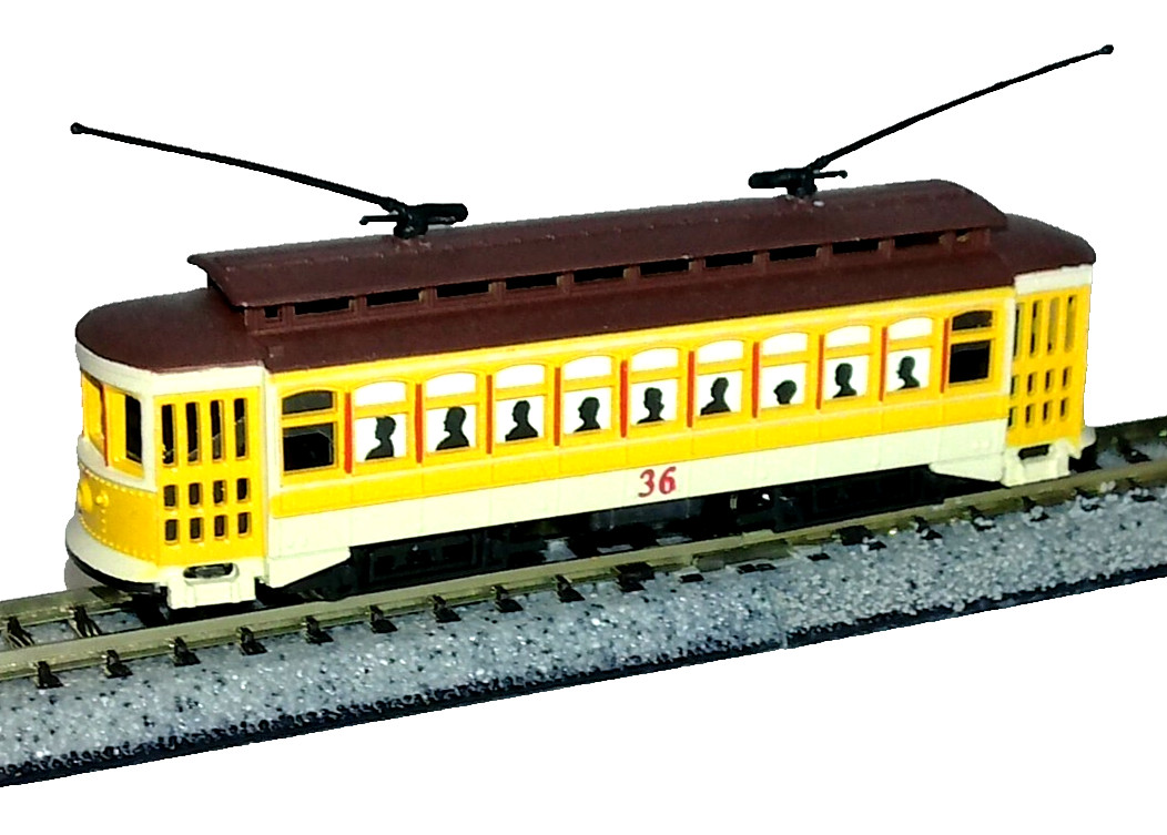 NEW Bachman N-Scale Yellow Brill Trolley #36 Locomotive (61-098)