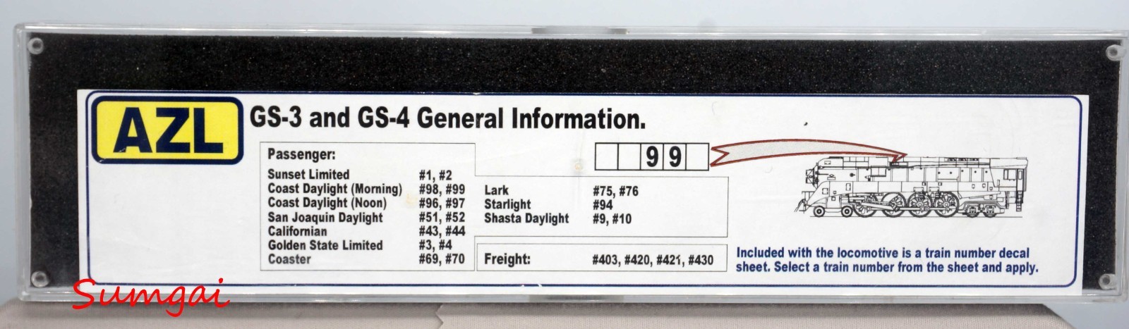 American Z Line BRASS 1721-2 SP DAYLIGHT GS4 LOCOMOTIVE 4443 Z Scale Z Gauge AZL