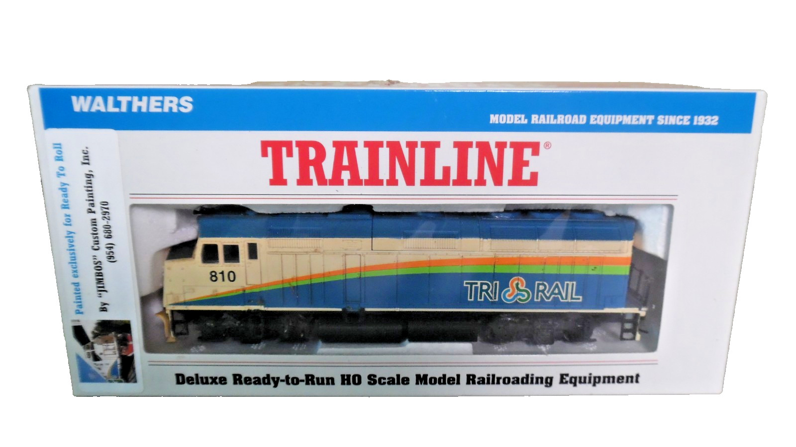 HO Walthers 931-404 Tri Rail F40PH Powered Diesel Locomotive #810
