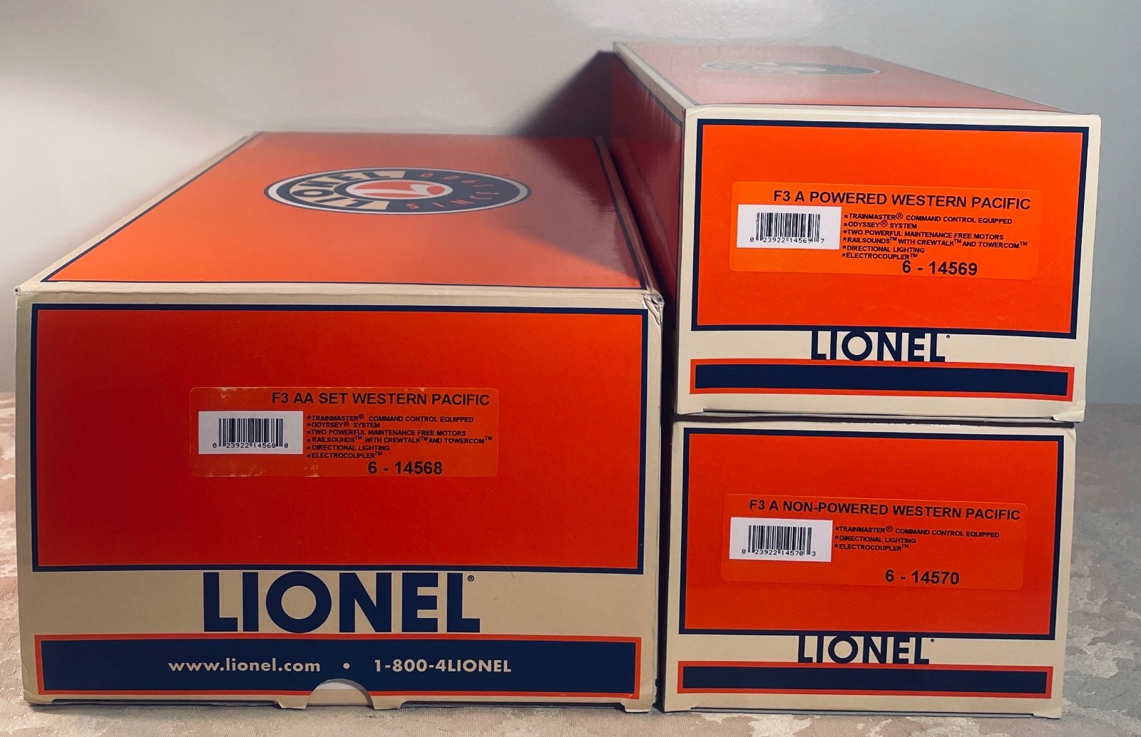 Lionel 6-14568 Western Pacific F-3 A-A Locomotives, TMCC.New