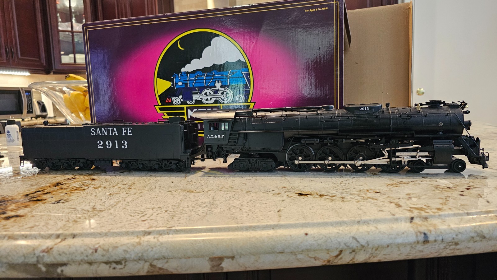 MTH AT&SF Santa Fe 4-8-4 Northern 2913 20-3080-1 3-Rail Excellent!