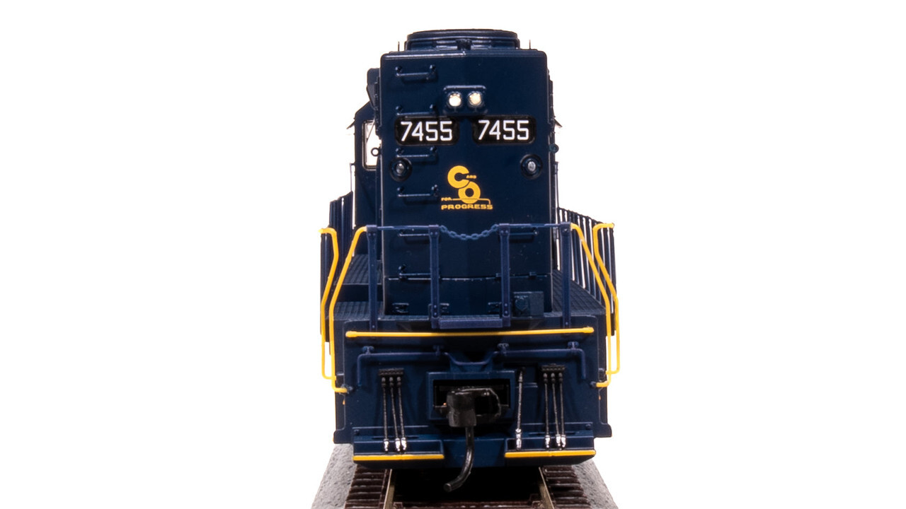Broadway Limited 9033 HO Scale C&O EMD SD40 Blue/Yellow No-Sound Diesel #7462