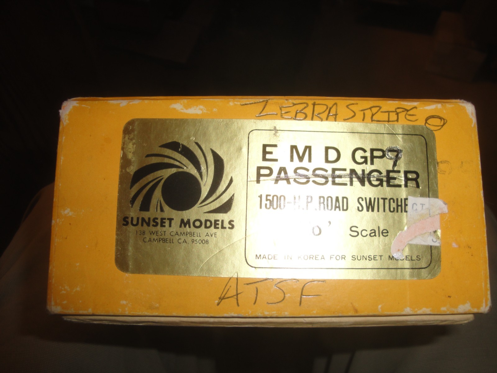 Sunset Models, HO, 2651 Zebra Stripe ATSF GP9 Factory Painted