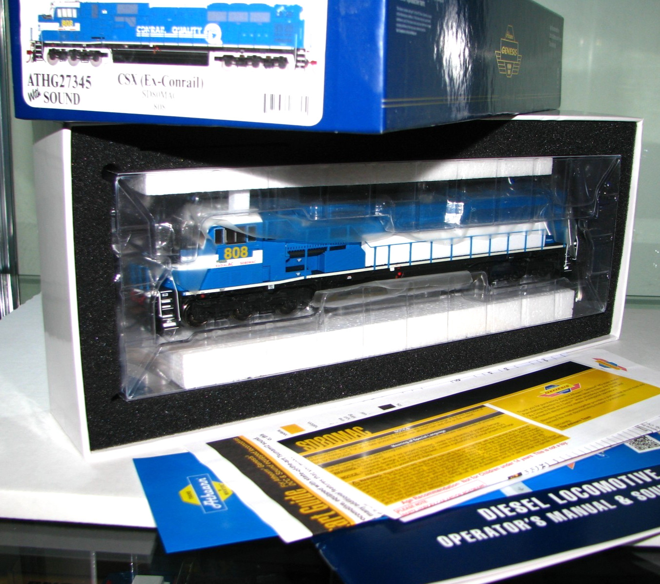 HO SCALE ATHEARN GENESIS ATHG27345 CSX (EX-CONRAIL) SD80MAC ROAD# 808 DCC&SOUND