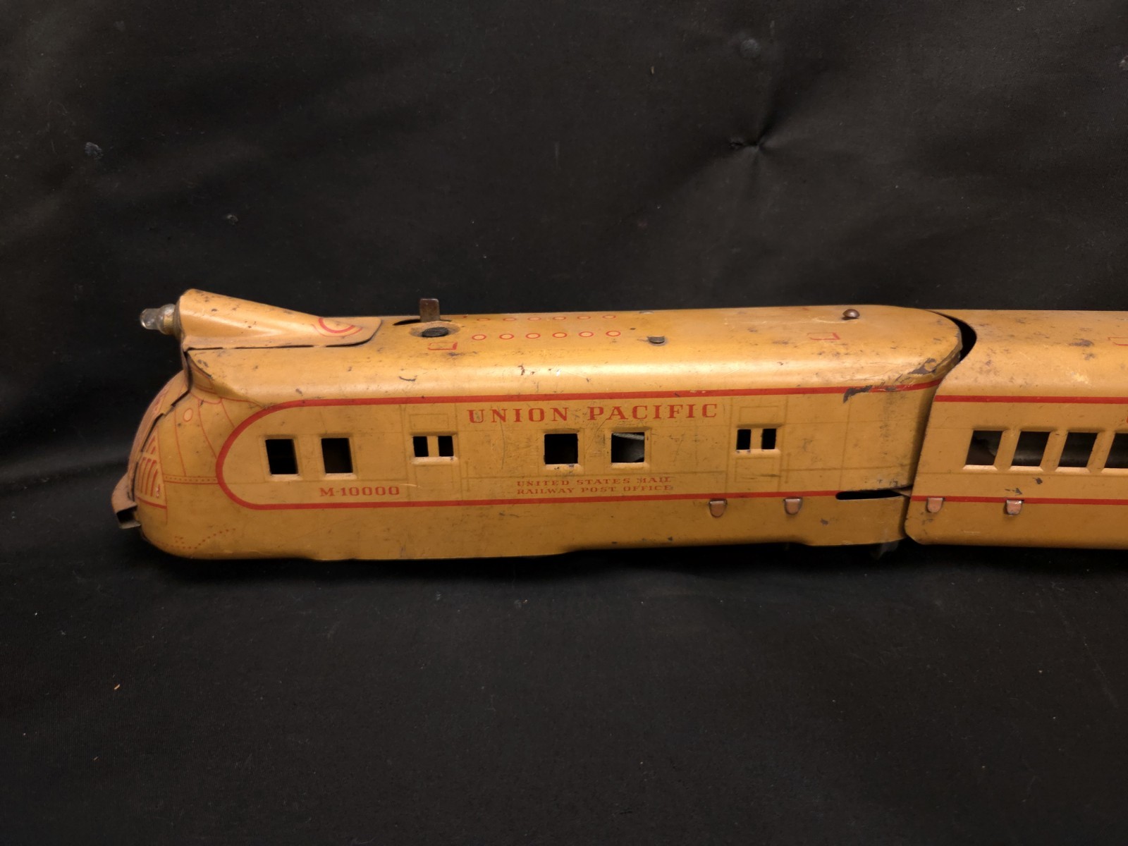 O Gauge Marx Prewar M10000 Union Pacific UP Articulated WIND-UP w/2-Cars 🟢3001