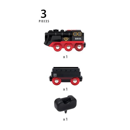 BRIO Battery-Powered Steam Train 33884 for ages 3 and up. [Toy Wooden Toy
