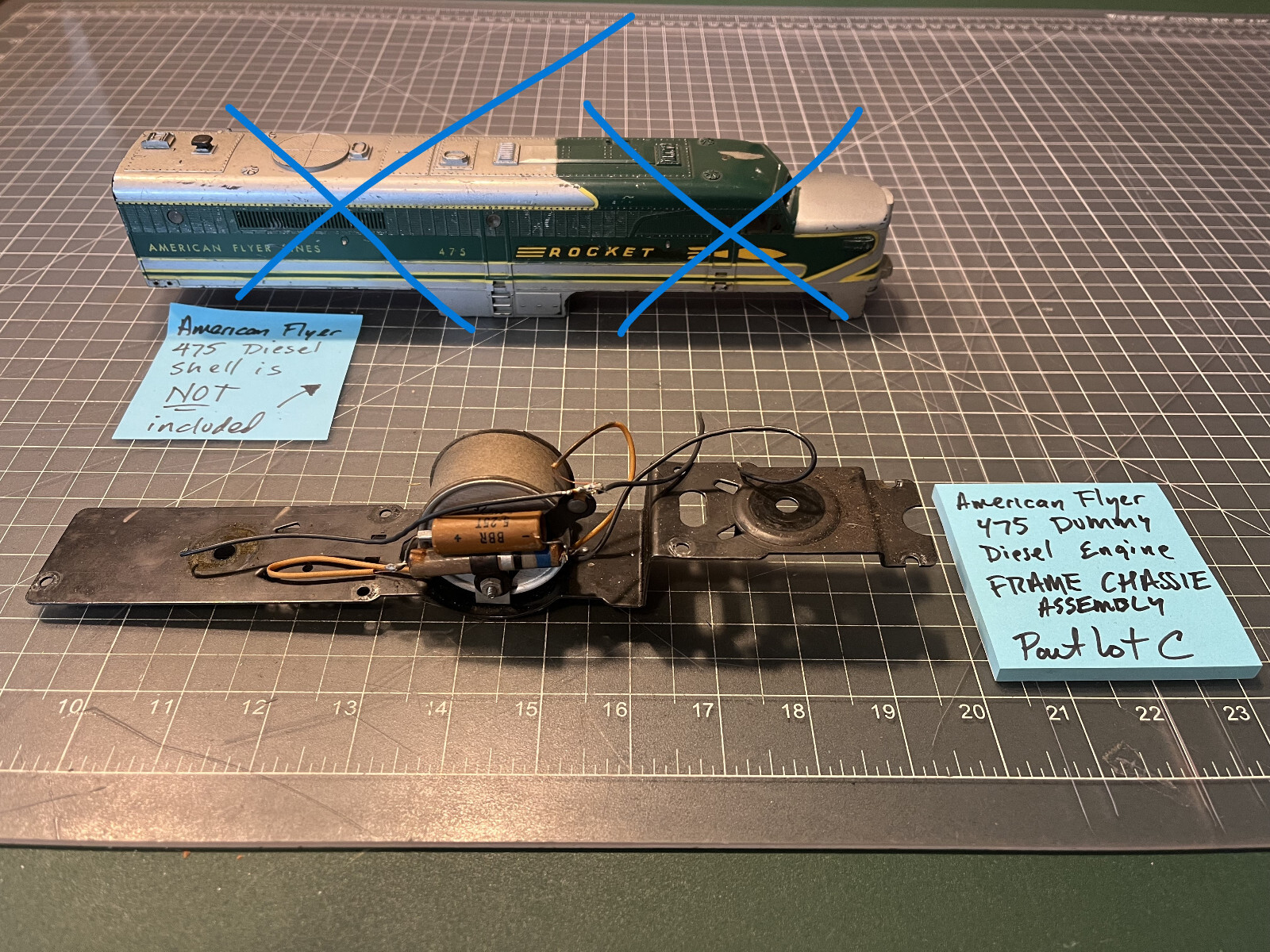 American Flyer Train 475 ROCKET PA ALCO Diesel Locomotive DUMMY FRAME PART LOT C