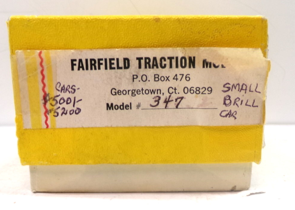 Fairfield Traction HO brass brill trolley in original box (lot BB 566)