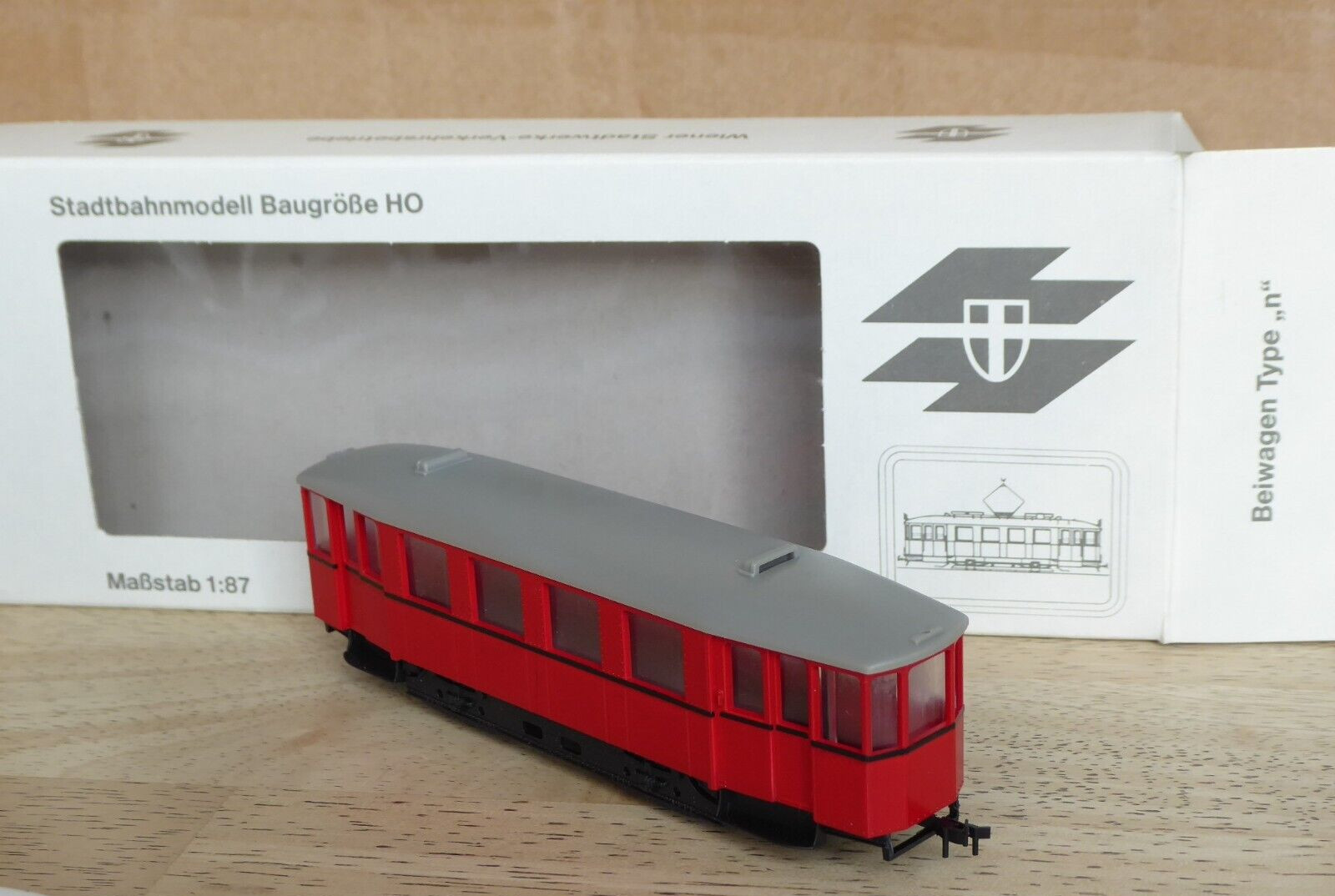 Halling H0 Vienna Tram Trailer KSW Type N Without Motor, Tram Tramway OVP