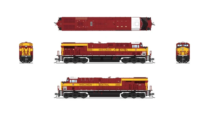 Broadway N-Scale 8612 GE ES44AC, CN 3069, Wisconsin Central Heritage Paint, Para