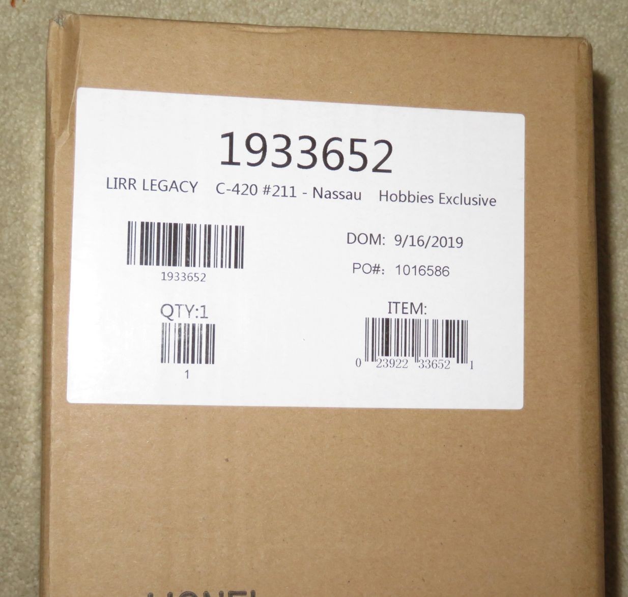 LIONEL 1933652 Long Island LEGACY C-420 #211 Special Run (1 of 25) – MISB – NR