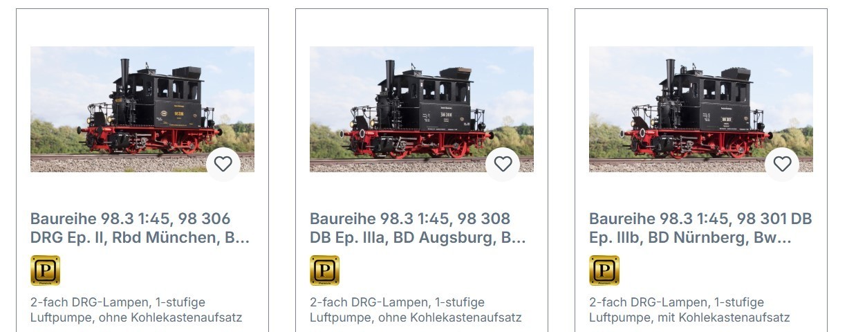 KM1 Spur 0 1:45 Digital Steam Locomotive BR 98.3 Sound Various Variants For Lenz