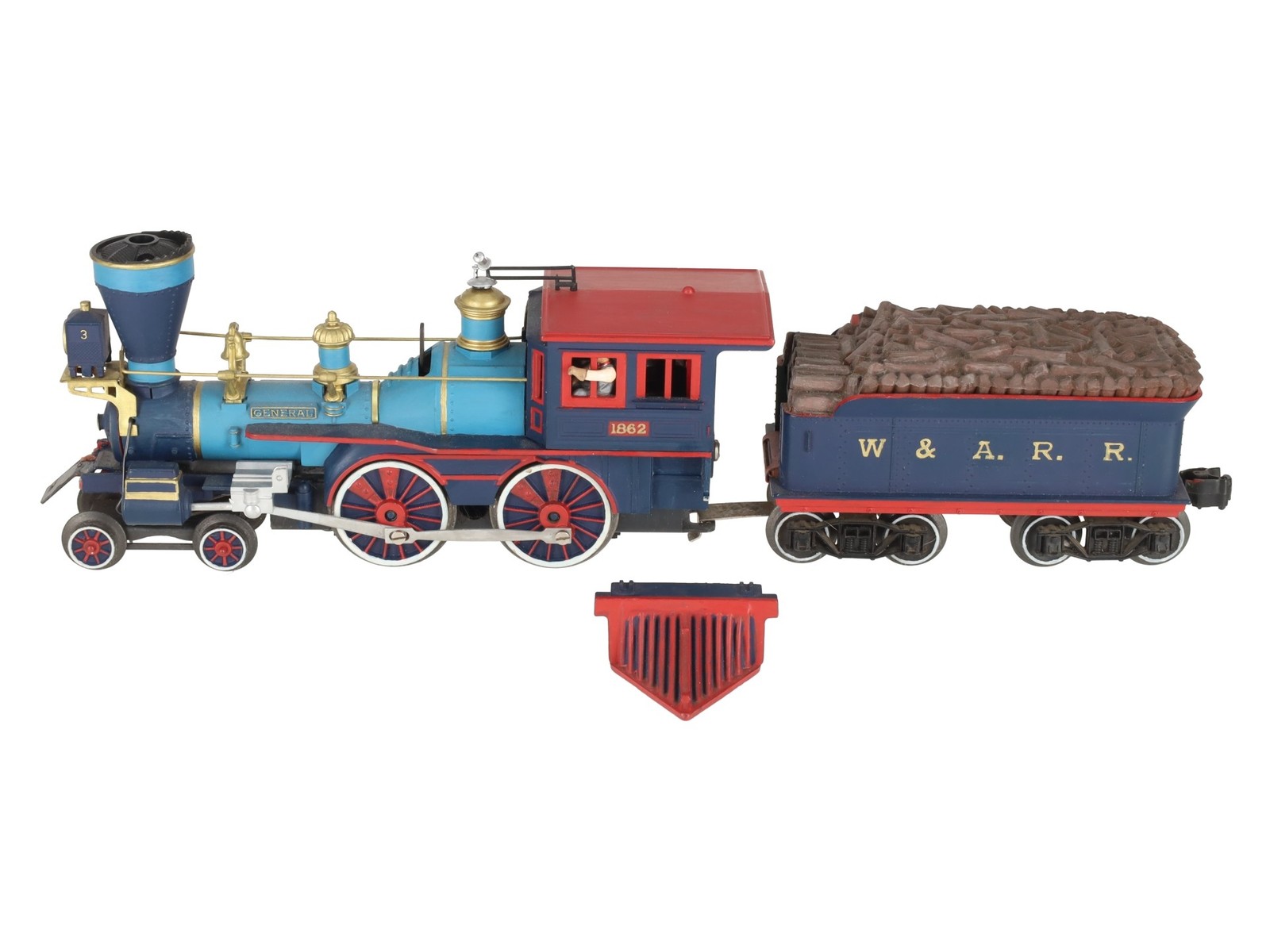 Lionel 1862 Vintage O General 4-4-0 Steam Locomotive & Tender – Repainted