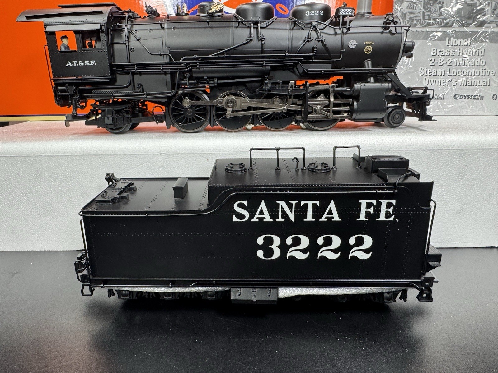 Lionel LEGACY 6-84472 brass hybrid Santa Fe Mikado steam engine #3222 LNIB