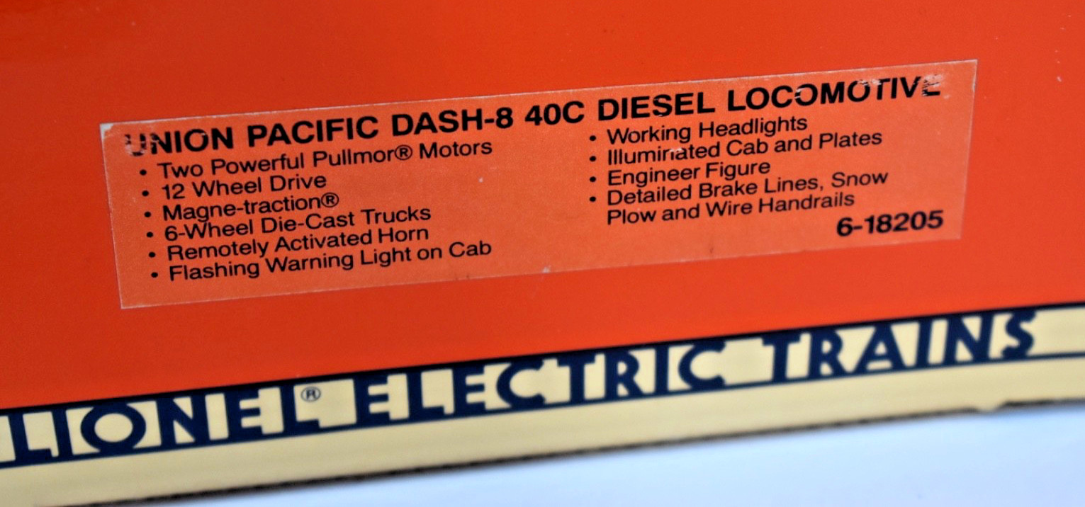 Lionel O27 Gauge 6-18205 Union Pacific Dash-8 40C Diesel Locomotive NM/MT